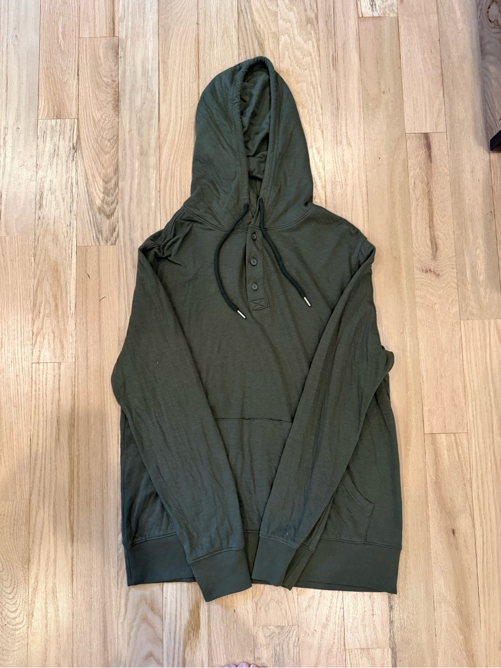 Goodfellow thick Henley button long sleeve hoodie